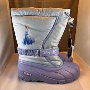 Disney X Sorel Youth Flurry Frozen 2 Elsa Boots Big Kids Size 7 NWB -25 *Defect*